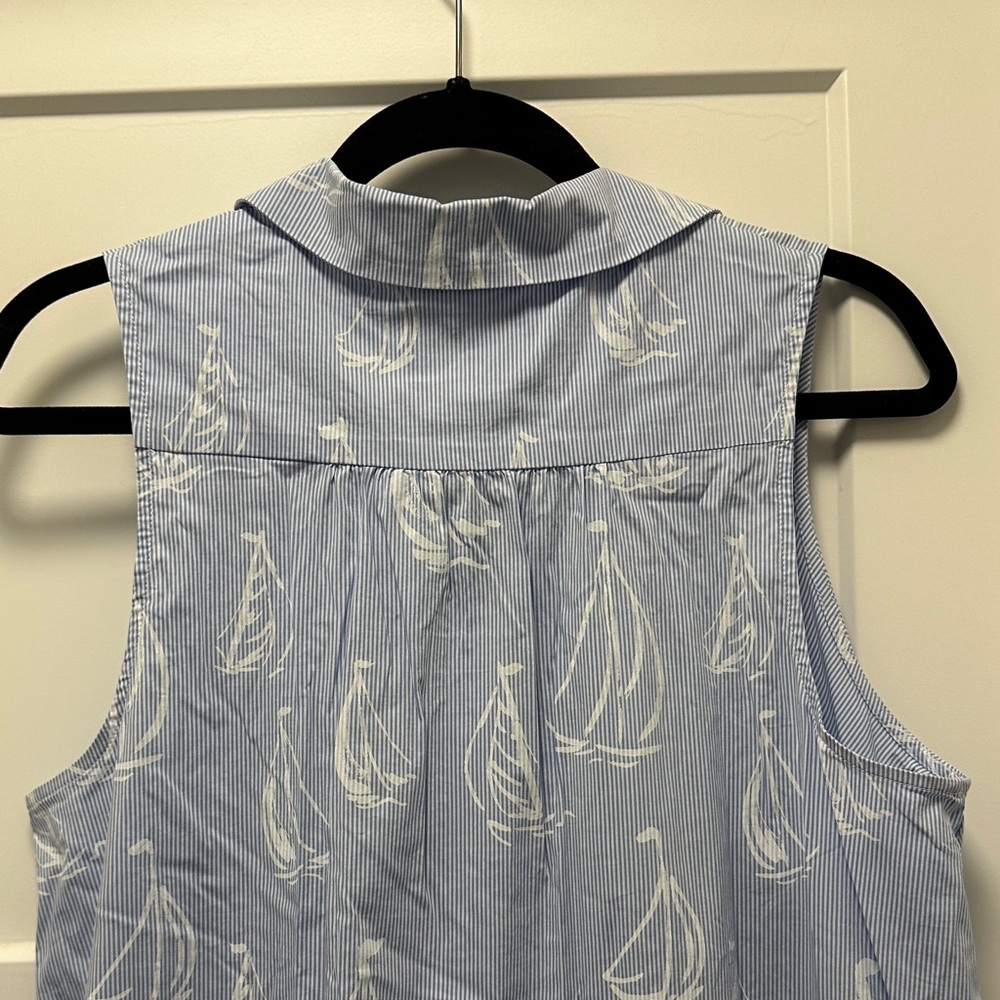 Lilly Pulitzer Light Blue Sailboat Tiered Sleeveless Dress - Picture 8 of 8